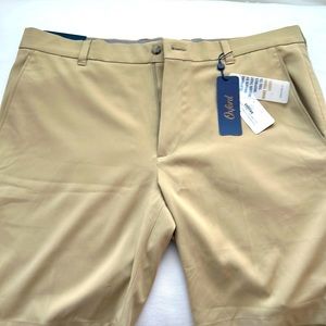 Oxford tan golf shorts tech material never worn Size 36